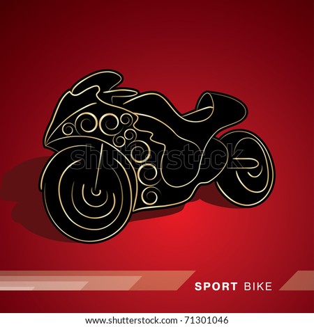 Black Sport Bike Stock Vector Illustration Shutterstock