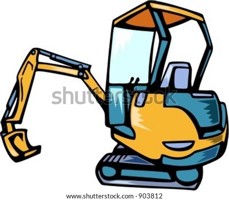 Mini Excavator Clipart