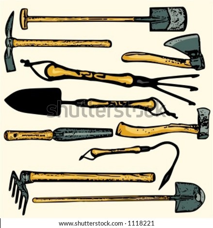 garden tools clip art. of gardening tools.