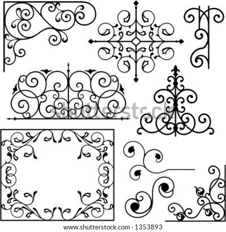 A Set Of 8 Exquisitive And Very Clean Ornamental Designs. Stock Vector 