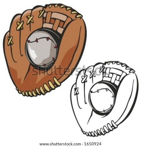 baseball glove and ball. stock vector : Baseball glove