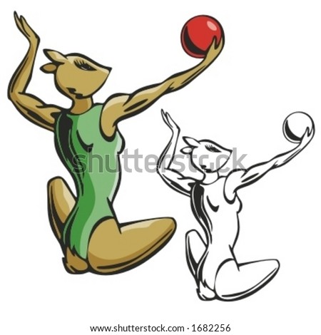 volleyball clipart pictures. Animal Volleyball Mascot.