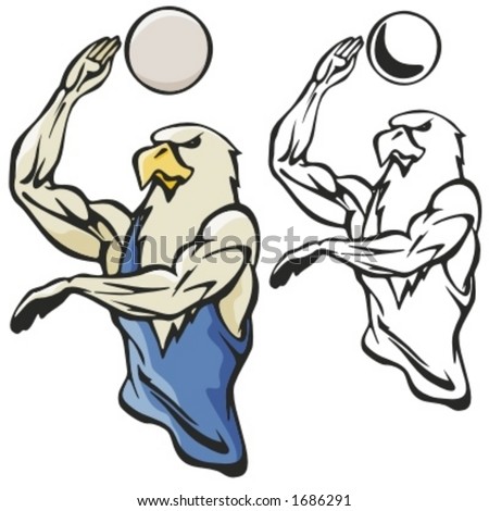 Pictures Of Volleyball Clipart. Eagle Volleyball Mascot.