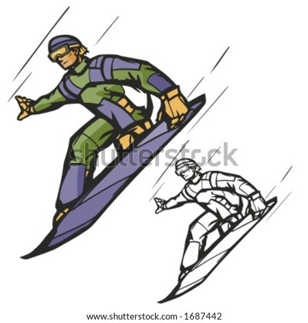 Snowboarding vector illustration.