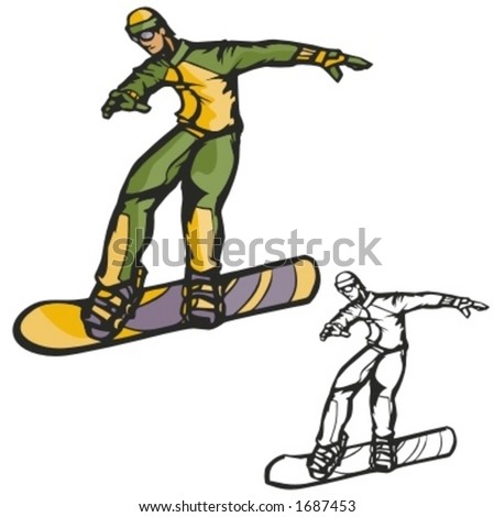 Snowboarding vector illustration.