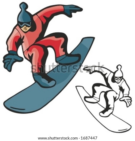 Snowboarding vector illustration.