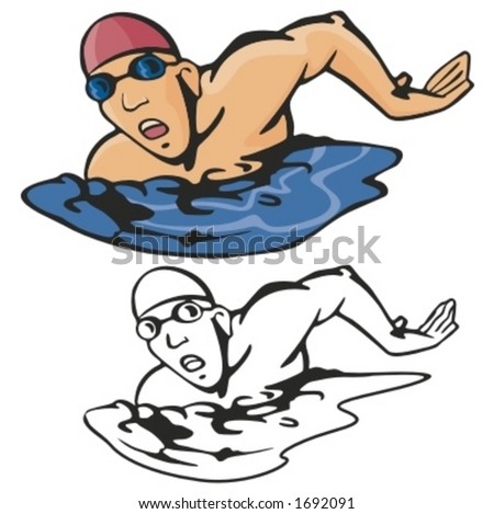 Swimming sport. Vector illustration