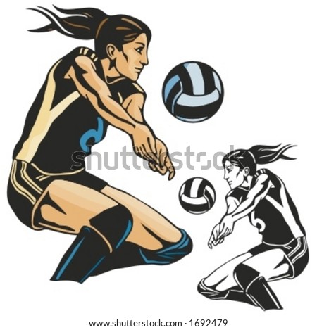 stock vector : Volleyball player. Vector illustration