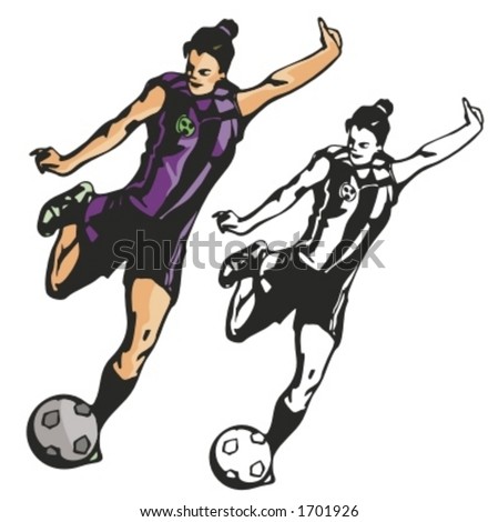 stock vector : Female soccer player. Vector illustration