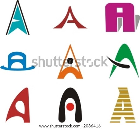 Logo Design Letter on Logo Design Alphabetical Logo Design Set Of Alphabet Symbols And