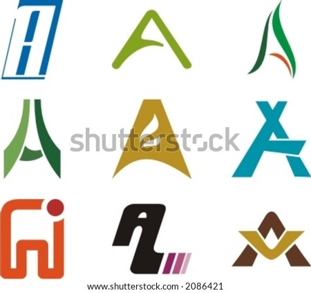 Design Logo on Stock Vector   Alphabetical Logo Design Concepts  Letter A  Check My