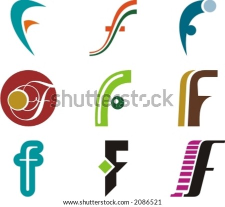 Logo Design Video on Stock Vector   Alphabetical Logo Design Concepts  Letter F  Check My