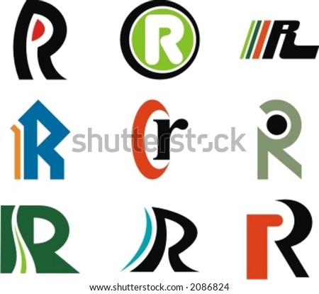 Design Letters on Stock Vector   Alphabetical Logo Design Concepts  Letter R  Check My