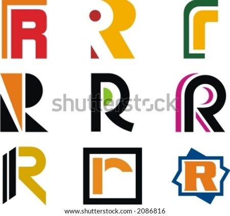 Design Logo on Stock Vector   Alphabetical Logo Design Concepts  Letter R  Check My