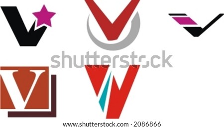 Logo Design on Stock Vector   Alphabetical Logo Design Concepts  Letter V  Check My