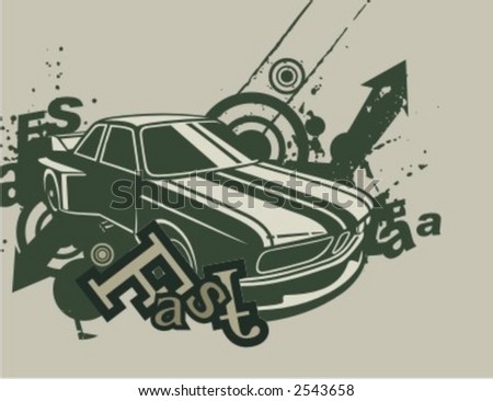stock vector Car Backgrounds Series in Grunge Style
