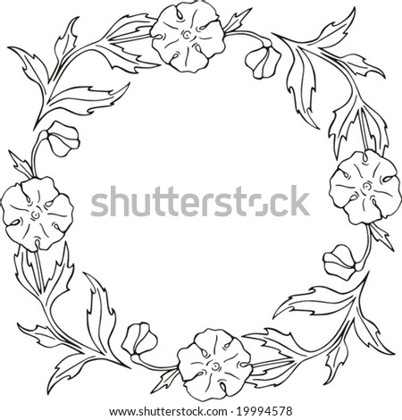 Floral Circle Vector Frame. - 19994578 : Shutterstock