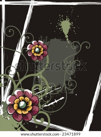 grunge wallpaper. Floral Grunge Background.