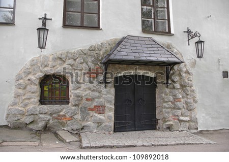 The entrance in the old russian house, Viborg, Russia