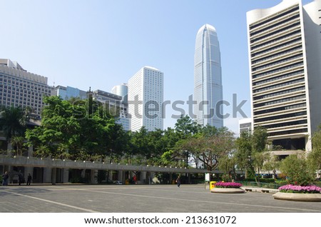 HONG KONG - FEBRUARY 23: Central business district on February 23, 2013 in Hong Kong. Hong Kong is an international financial centre that has 112 buildings that stand taller than 180 metres
