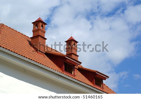 Roof of old russian house, Pskov