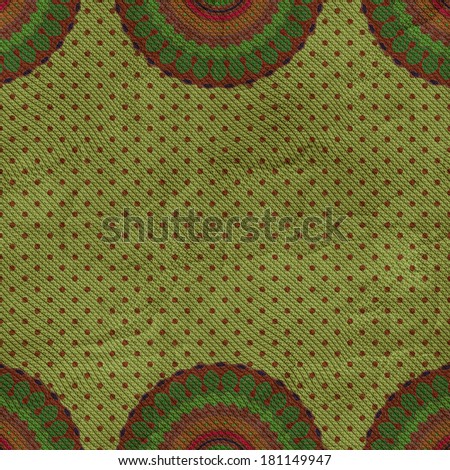 Vintage tissue background with shabby ornament polka dots