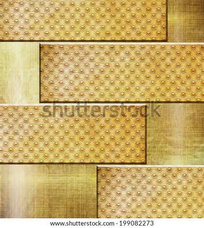 Gold metal construction. Industrial background