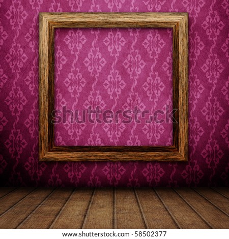 interior with old empty frame