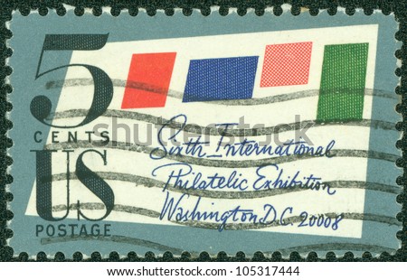 UNITED STATES OF AMERICA - CIRCA 1966: a stamp printed in the United States of America shows Stamped Cover, 6th International Philately Exhibition, Washington D.C., circa 1966