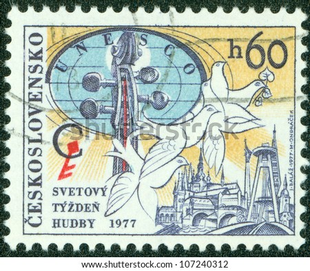CZECHOSLOVAKIA - CIRCA 1977: A stamp printed in CZECHOSLOVAKIA shows World Music Week, circa 1977