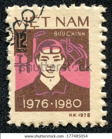VIETNAM - CIRCA 1978: A stamp printed in Vietnam shows worker, circa 1978