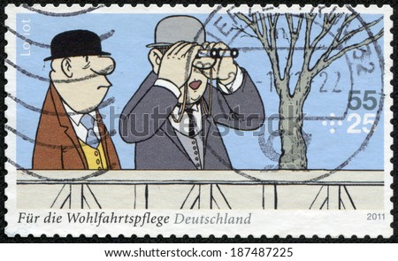 GERMANY - CIRCA 2011: A stamp printed in Germany shows a fragment of the Sketch comedy Loriot \
