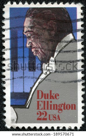 USA - CIRCA 1999: A stamp printed in United States of America shows Duke Ellington American composer, pianist, and big band leader, circa 1999