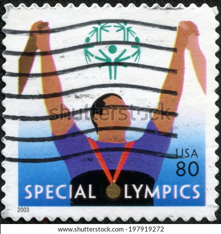 UNITED STATES OF AMERICA - CIRCA 2003: A stamp printed in the United States of America shows image celebrating the Special Olympics, series, circa 2003
