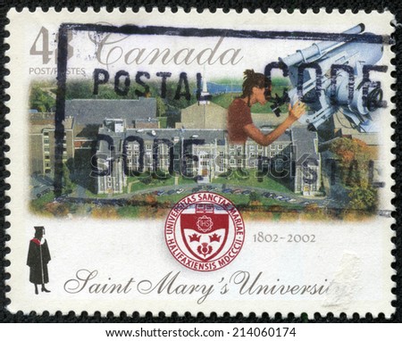 CANADA - CIRCA 2002: stamp printed by Canada, shows Saint Mary\'s University, Halifax, 200th anniv., circa 2002