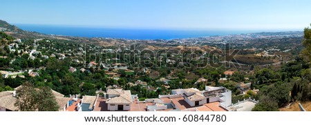 Panoramic view of the Mediterranean sea and of Fuengirola in Mijas (Andalusia, Spain)