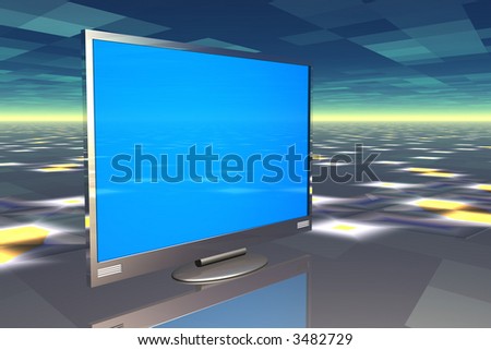 Plasma television on reflective surface