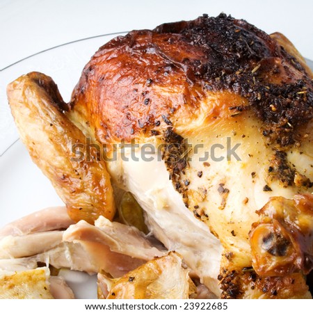 Roasted chicken with white meat