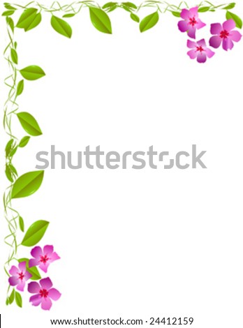 clip art flowers vines. frame of vines and flowers