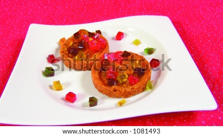 Fruit tarts with candied fruit