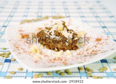 Sweet desert made from lentils and coconut vegetarian
