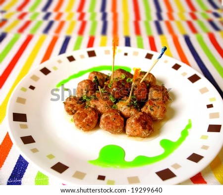 Meat balls as appetizers