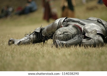 Knight defeated on the battlefield
