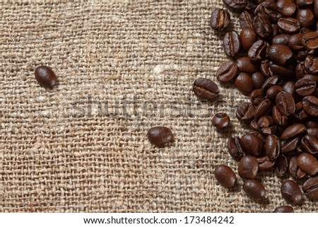 Roasted coffee beans, can be used as a background and texture.