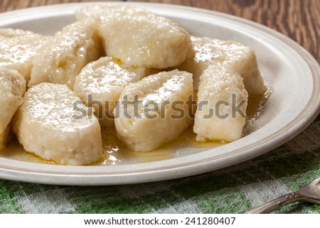Lazy dumplings with cinnamon and sugar.
