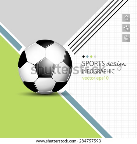Soccer ball - sports background - football infographic
