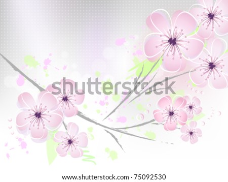 pink cherry blossom grey wedding