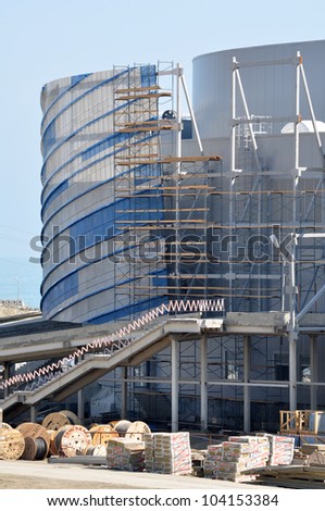 SOCHI, RUSSIA  MAY 15: Construction of small ice hockey rink in the Sochi Olympic Park in May 15, 2012 in Sochi, Russia for the Winter Olympic Games 2014
