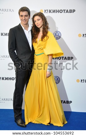 RUSSIA, SOCHI - JUNE 3: Daria Ekamasova with a partner on the film  at the Open Russian Film Festival \
