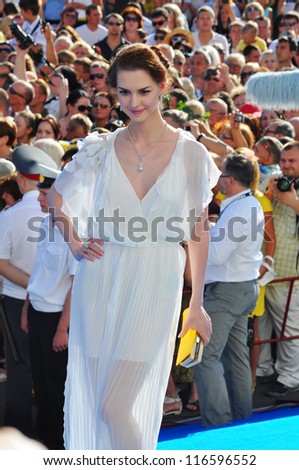SOCHI, RUSSIA- JUNE 3: Young actress Lyanka Gryu in white dress at the Open Russian Film Festival 